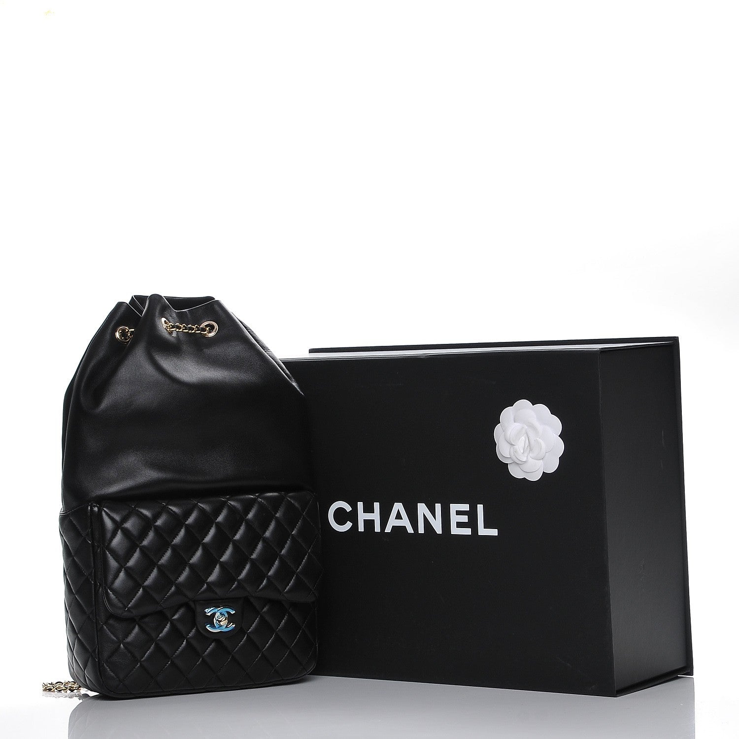 Chanel Lambskin Quilted Large In Seoul Backpack Navy 8 of 8