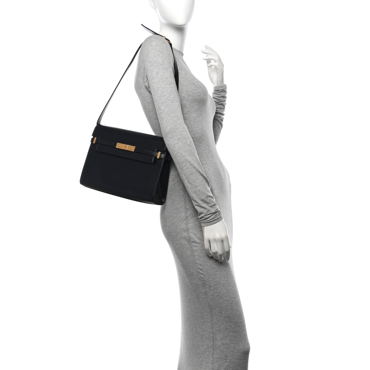 Saint Laurent Smooth Calfskin Manhattan Shoulder Bag Black 2 of 11
