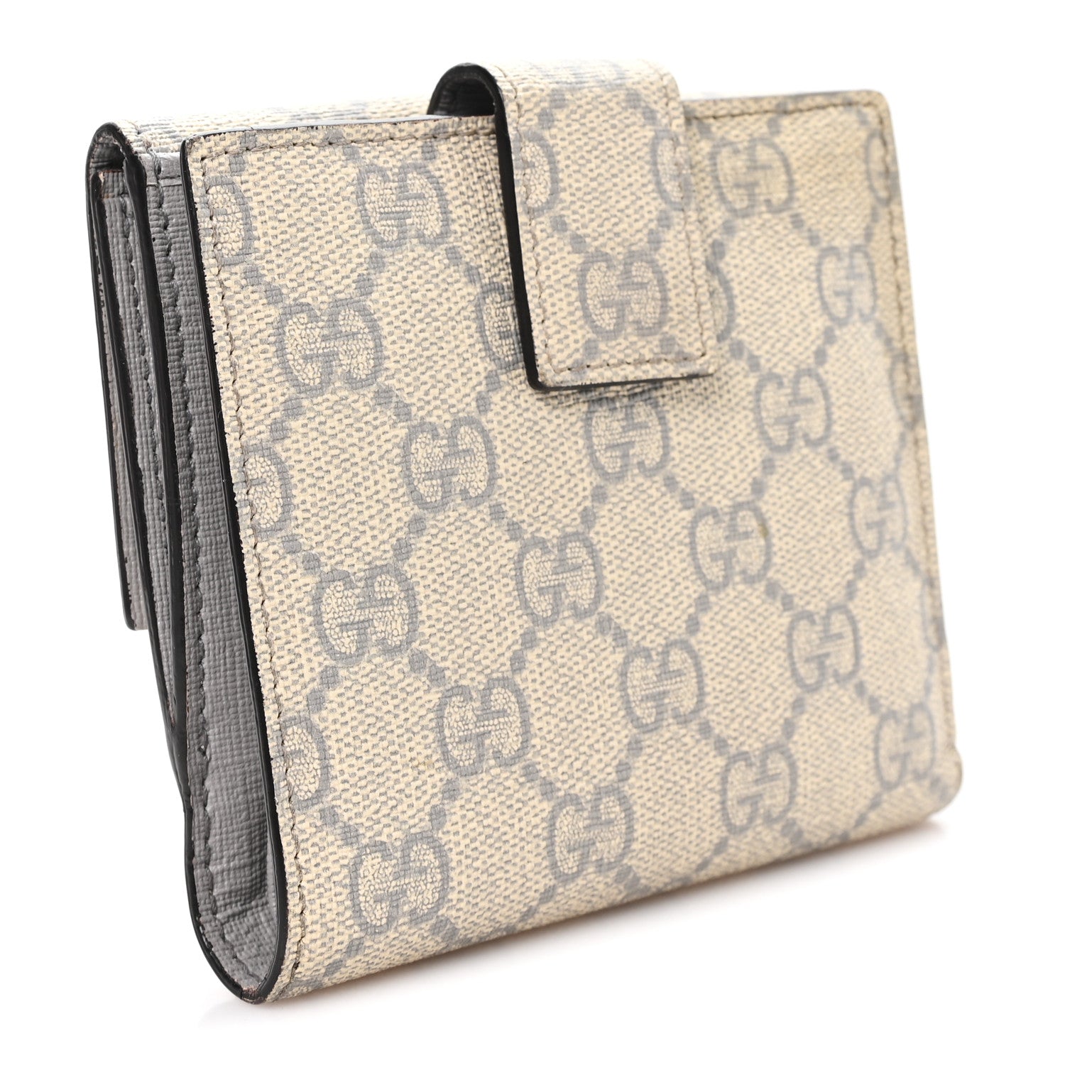 Gucci GG Supreme Monogram GG Pierce French Flap Wallet Ecru Grigio 3 of 10