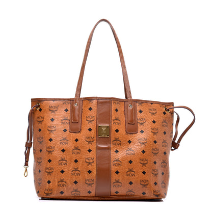 MCM Visetos Medium Liz Reversible Shopper Tote Cognac 1 of 16