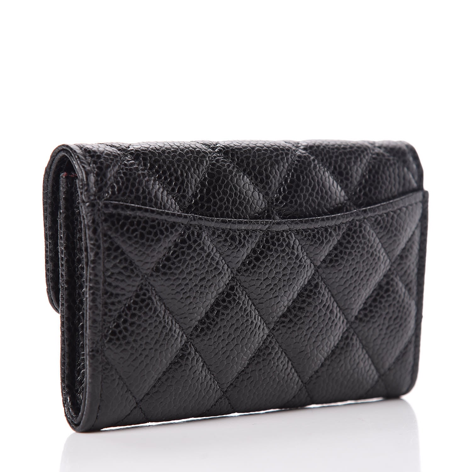 Chanel Caviar Quilted Flap Card Holder Wallet Black 3 of 9