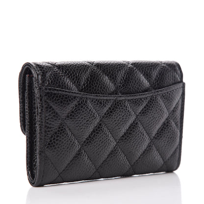 Chanel Caviar Quilted Flap Card Holder Wallet Black 3 of 9