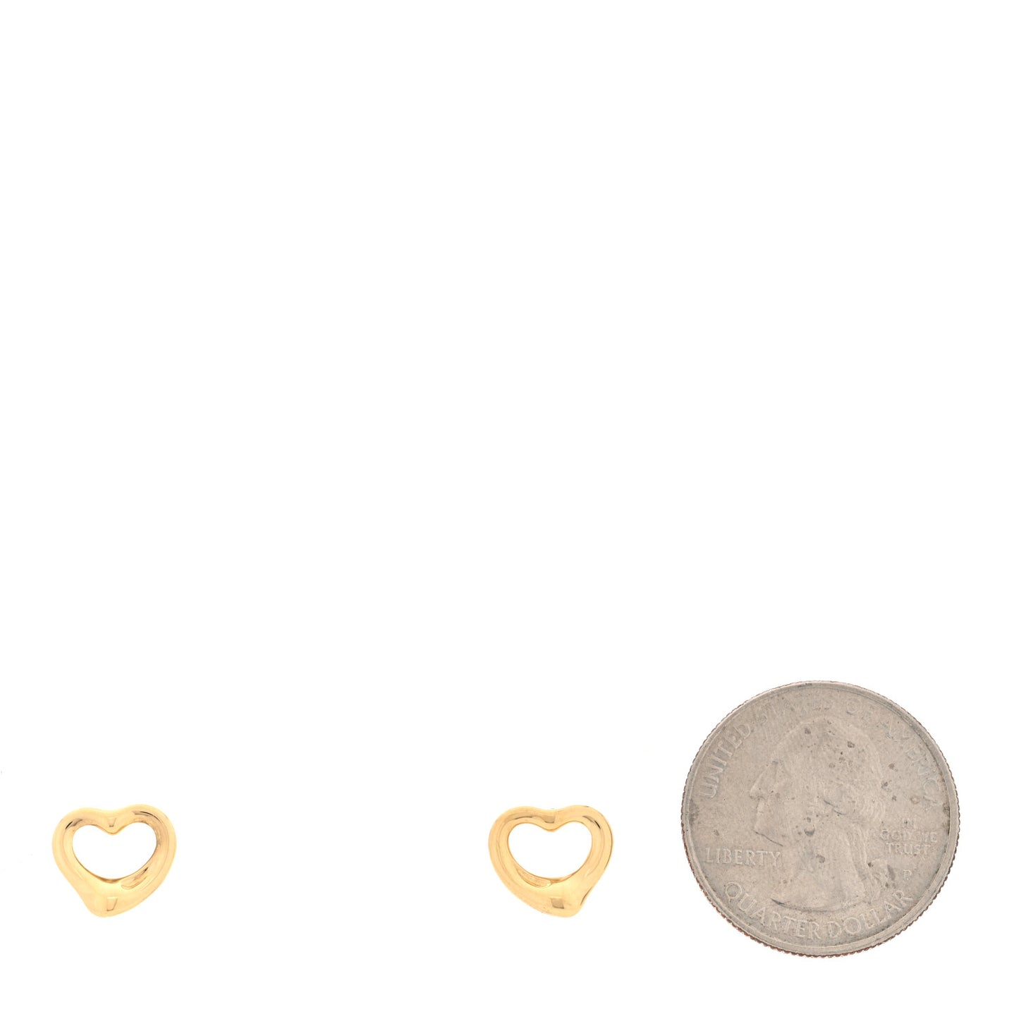 18K Yellow Gold 11mm Elsa Peretti Open Heart Earrings