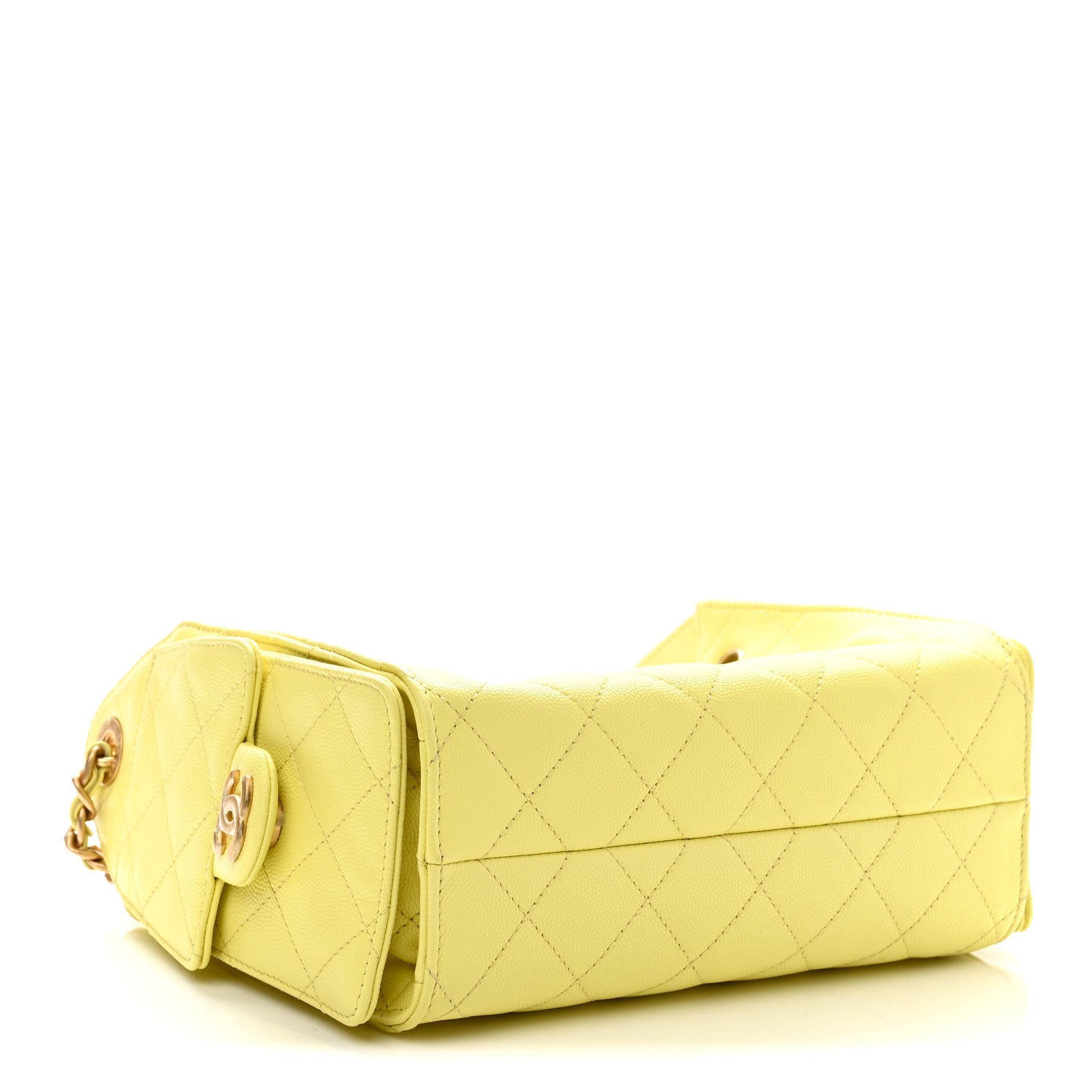 Chanel Caviar Quilted Mini Chanel 25 Handbag Yellow 4 of 11