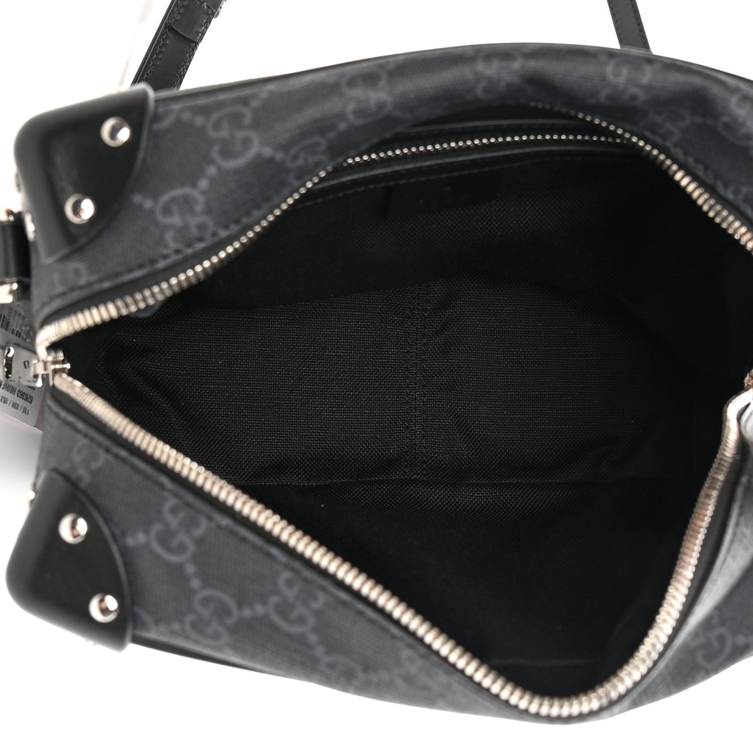 Gucci GG Supreme Monogram Selleria Calfskin Square Messenger Bag Black 4 of 11