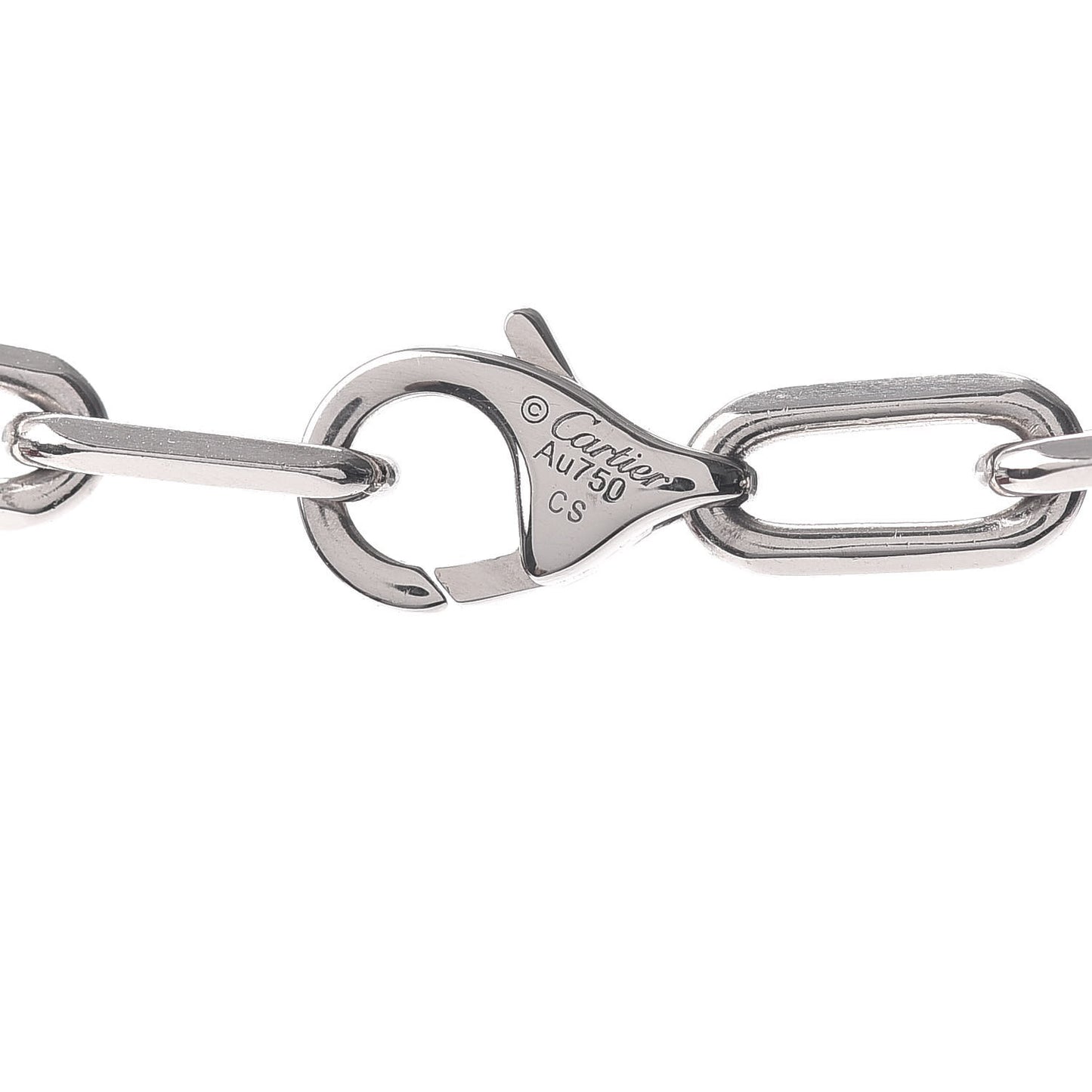 18K White Gold SM Santos De Cartier Link Necklace