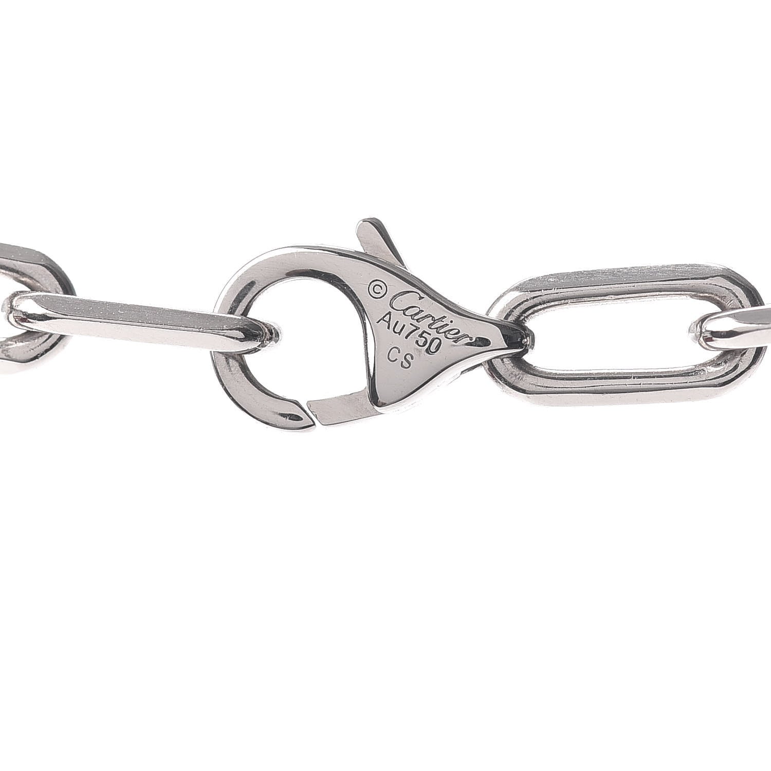 Cartier 18K White Gold SM Santos De Cartier Link Necklace 4 of 5