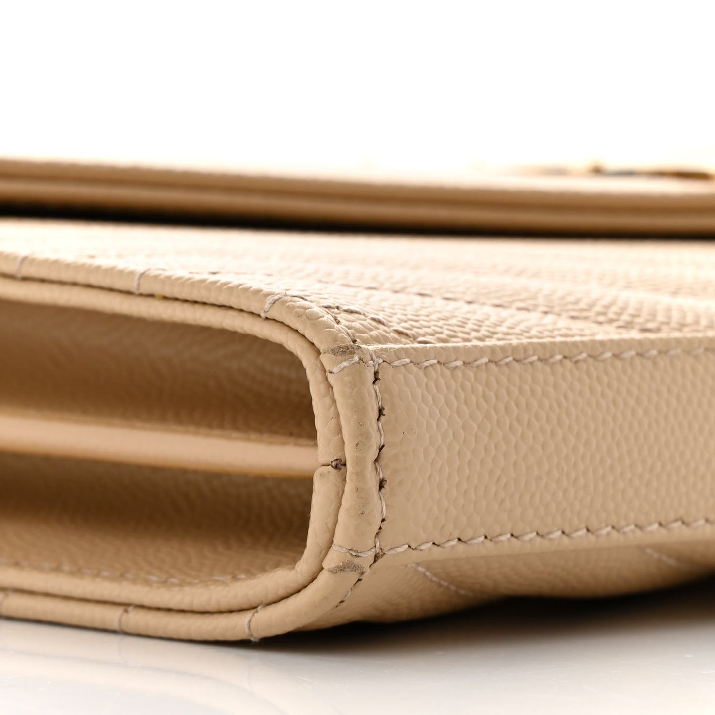 Grain De Poudre Matelasse Chevron Monogram Chain Wallet Nude Powder
