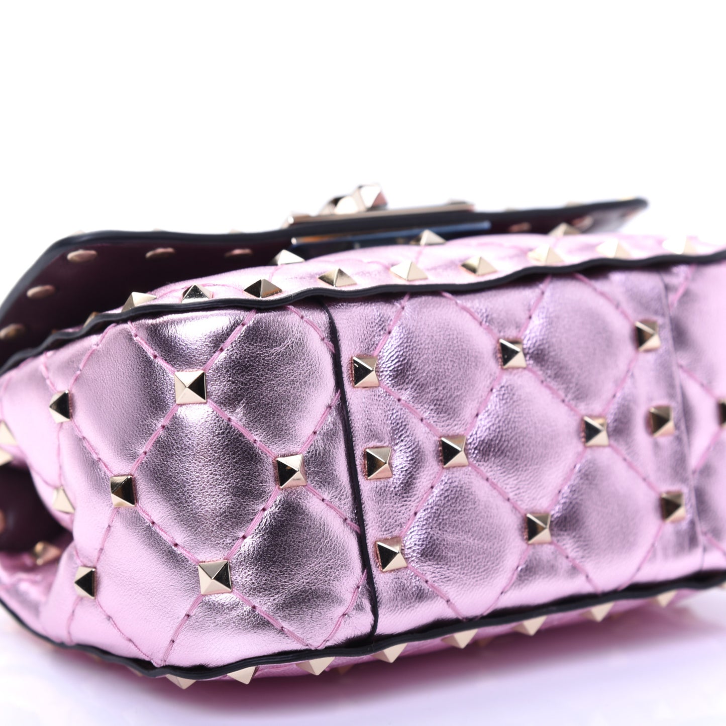 Metallic Nappa Micro Rockstud Spike Shoulder Bag Giacinto