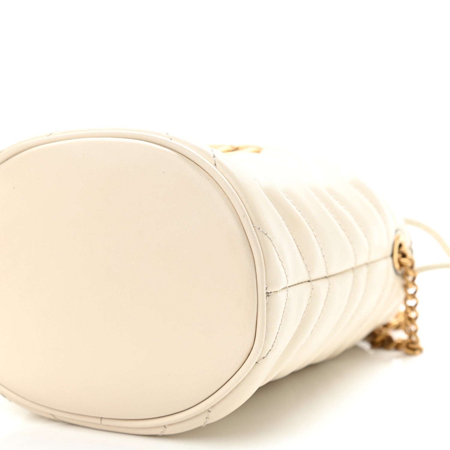 Gucci Calfskin Matelasse Mini GG Marmont 2.0 Bucket Bag White 10 of 10