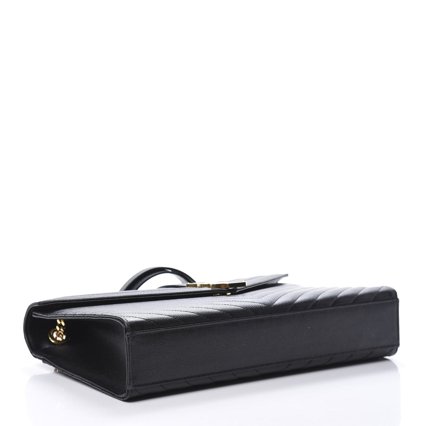 Grain De Poudre Matelasse Chevron Large Monogram Satchel Black