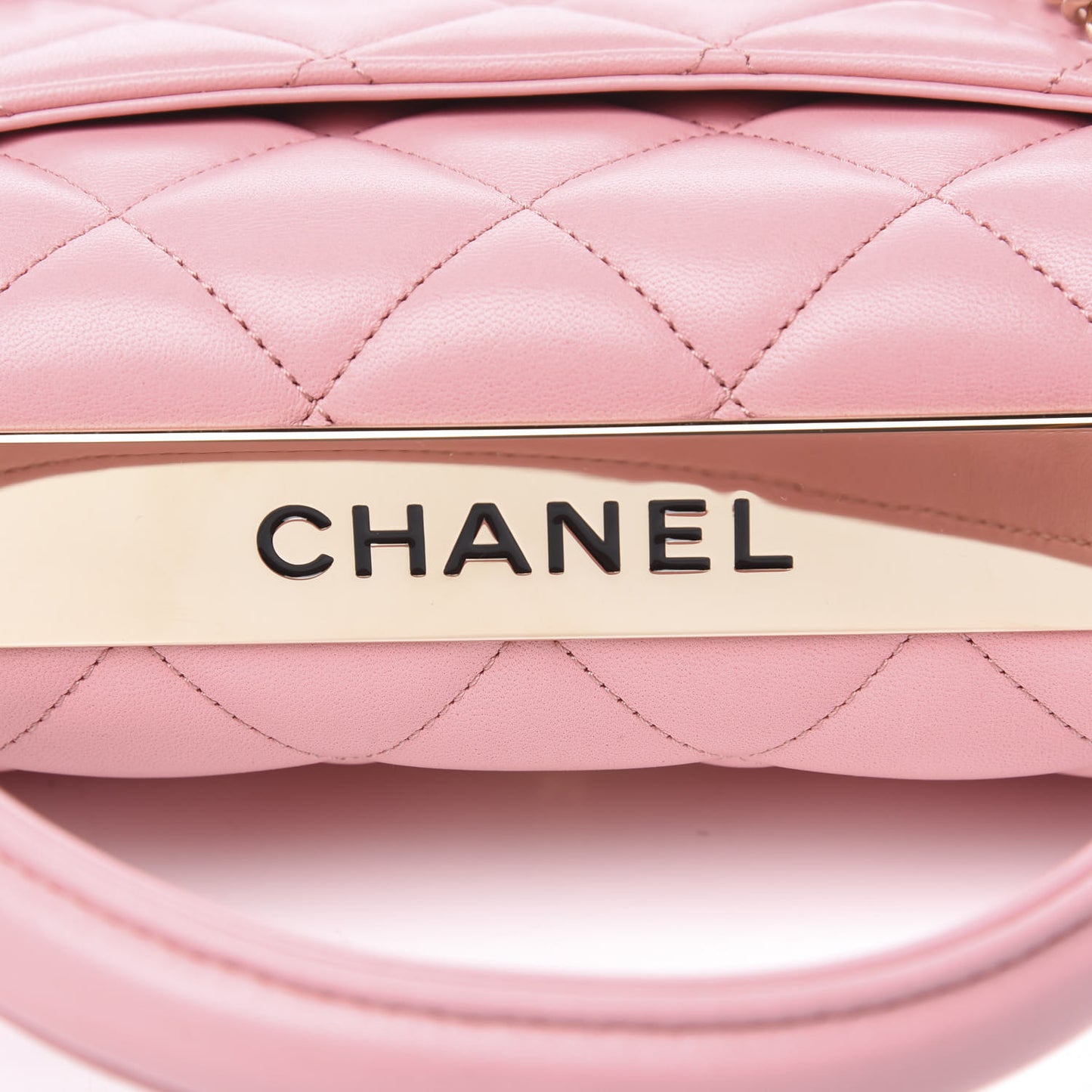 Lambskin Quilted Small Trendy CC Flap Dual Handle Bag Pink