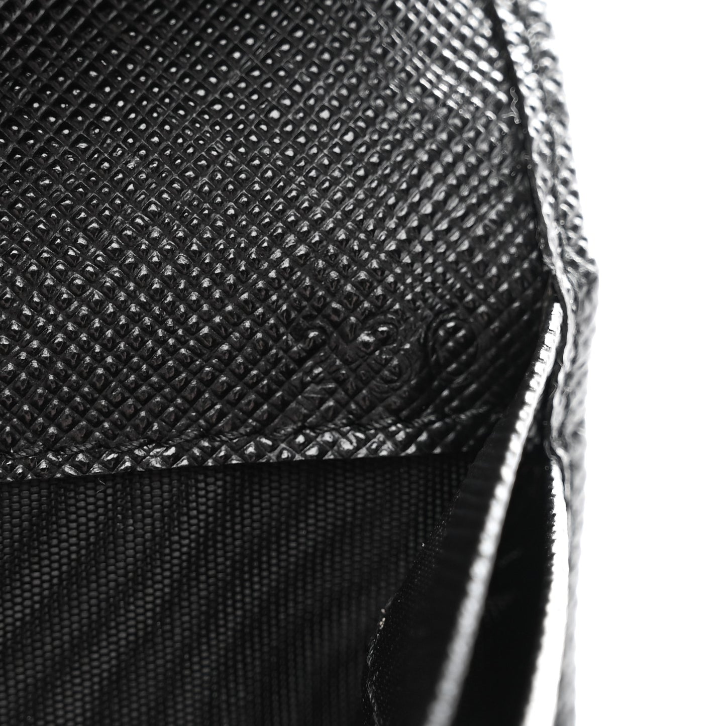 Saffiano Triangle Continental Zip Wallet Black