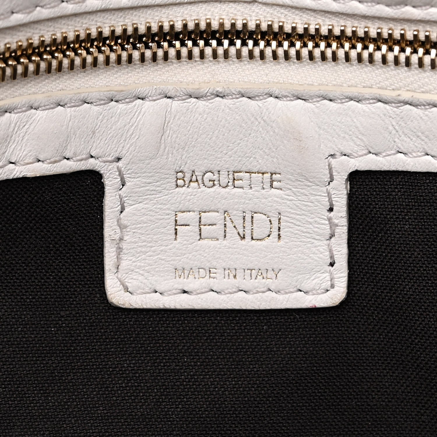 Fendi Nappa FF 1974 Embossed Baguette White 6 of 23