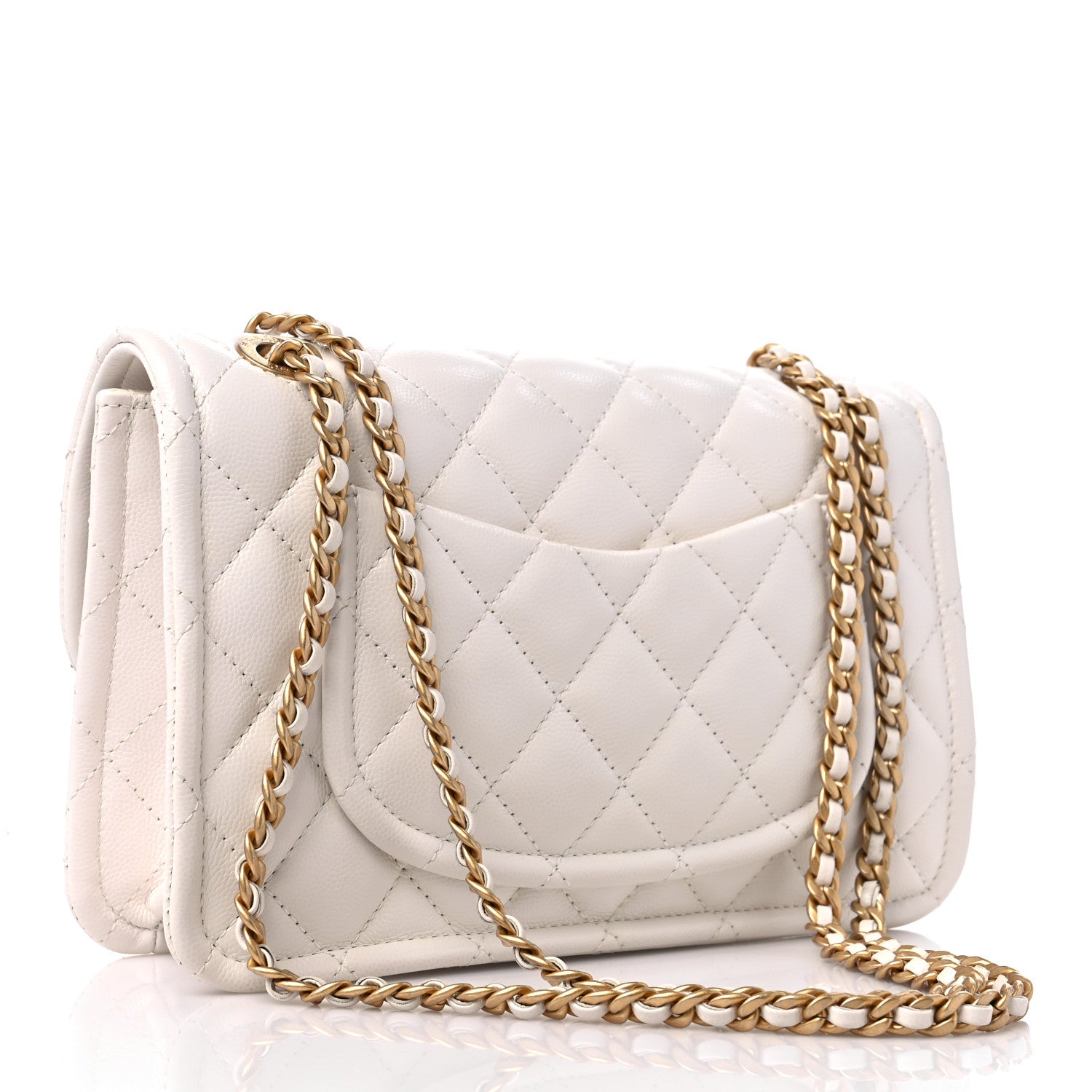 Chanel Caviar Quilted Medium Sweet Classic Flap White 3 of 12