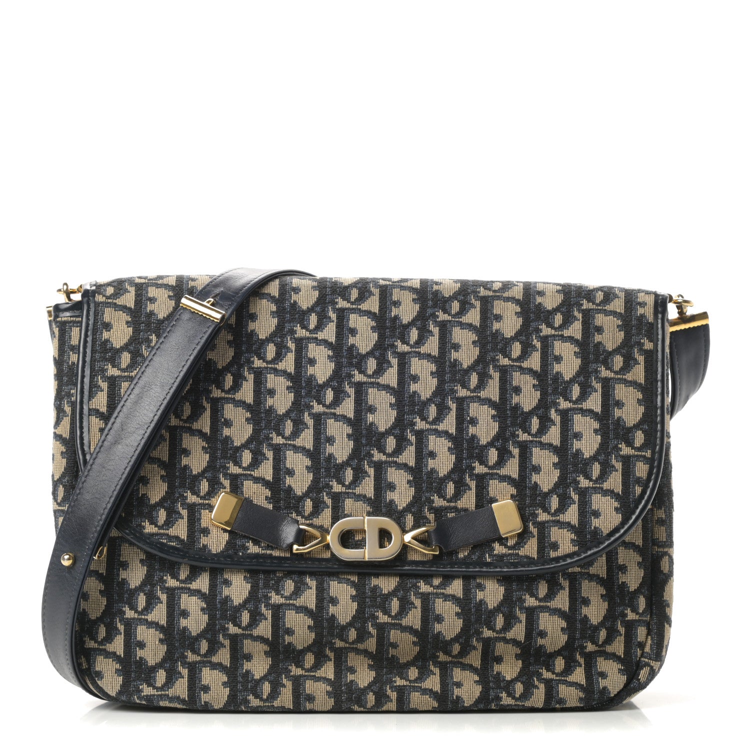 Christian Dior Monogram Flap Navy Blue 1 of 13