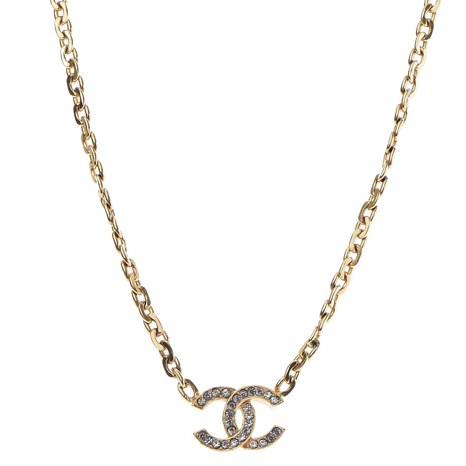 Chanel Crystal CC Necklace Gold 1 of 5