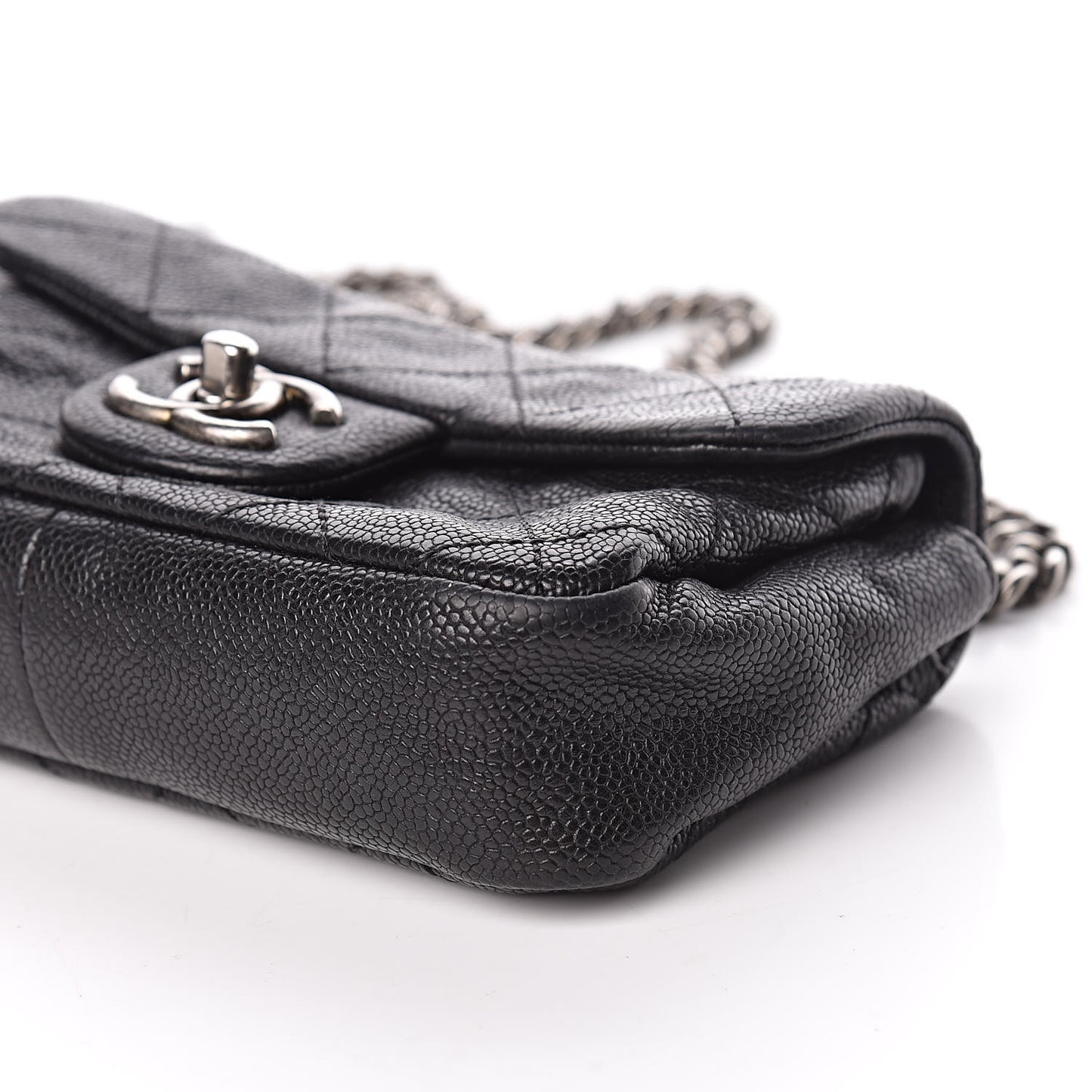 Caviar Quilted Mini Simply CC Flap Black