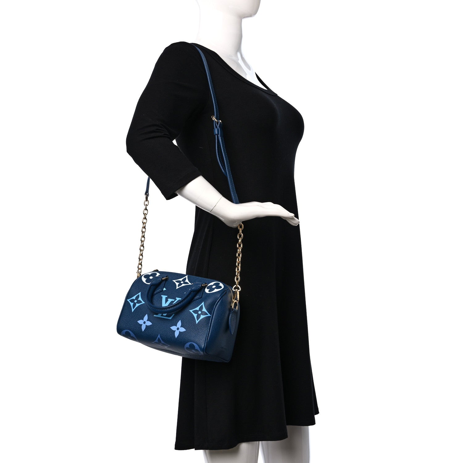 Louis Vuitton Empreinte Monogram Giant Speedy Bandouliere 20 Degrade Blue 2 of 9