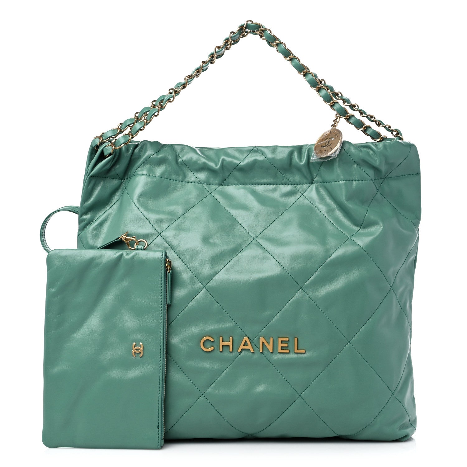Chanel Shiny Calfskin Quilted Chanel 22 Green 1 of 10