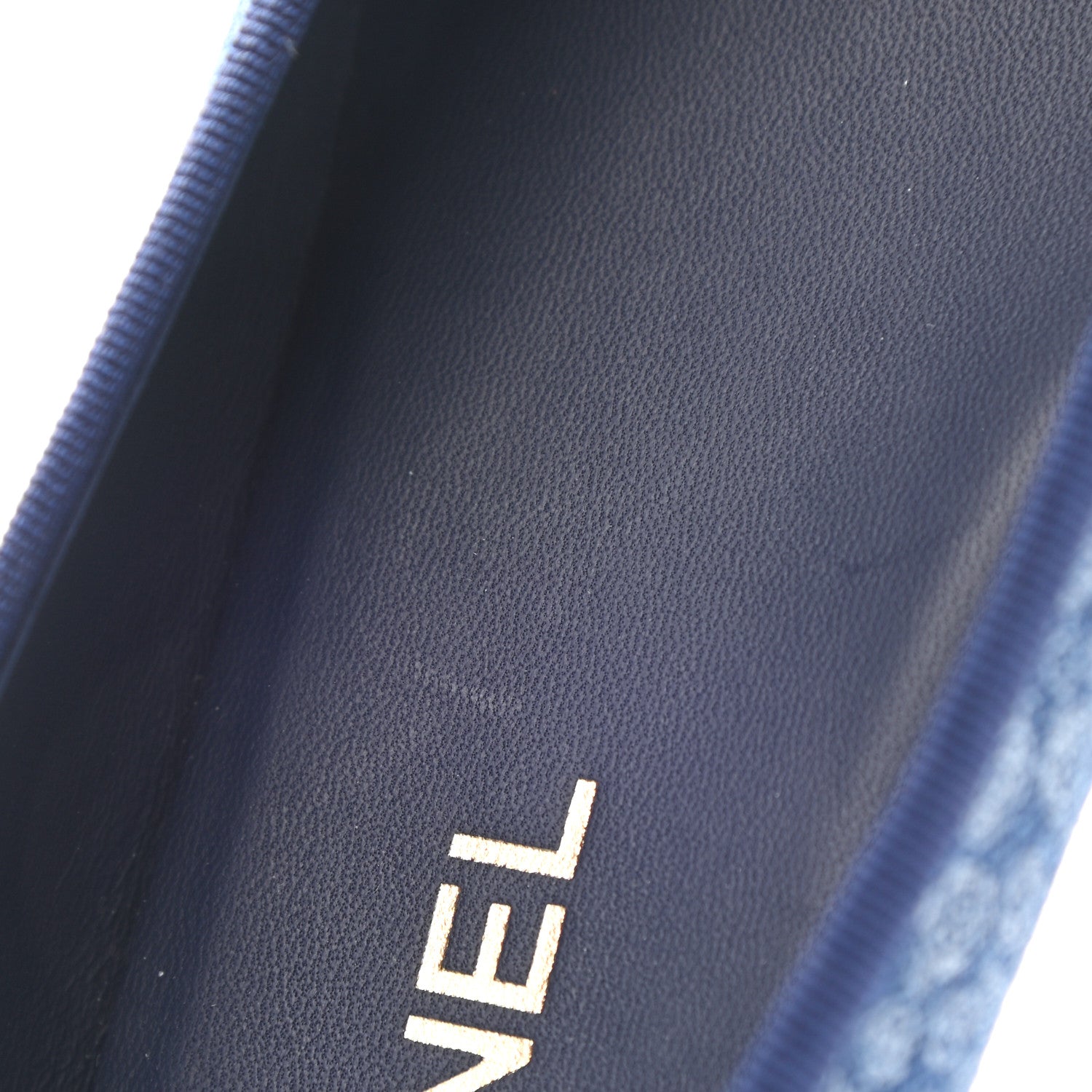 Chanel Denim Camellia Print Ballerina Flats 38 Dark Blue 8 of 11
