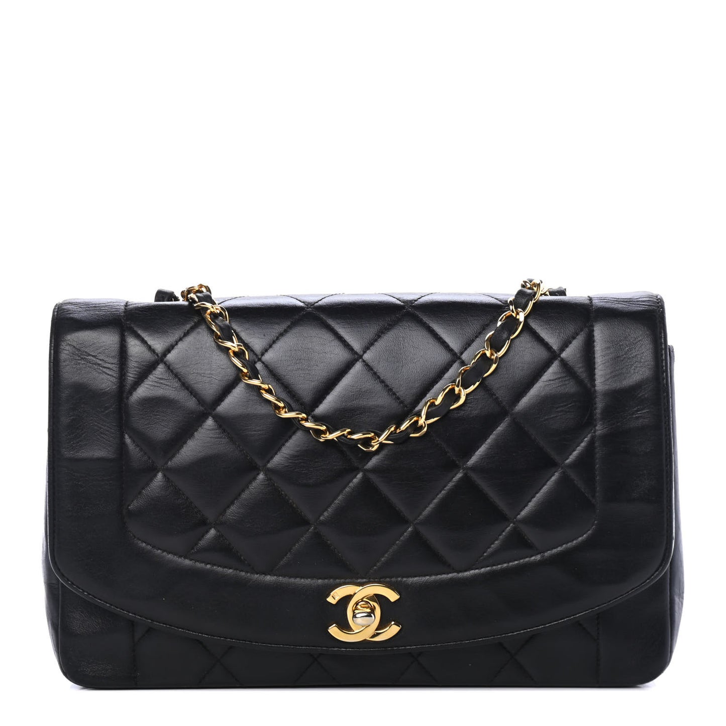 Lambskin Quilted Small Single Flap Black