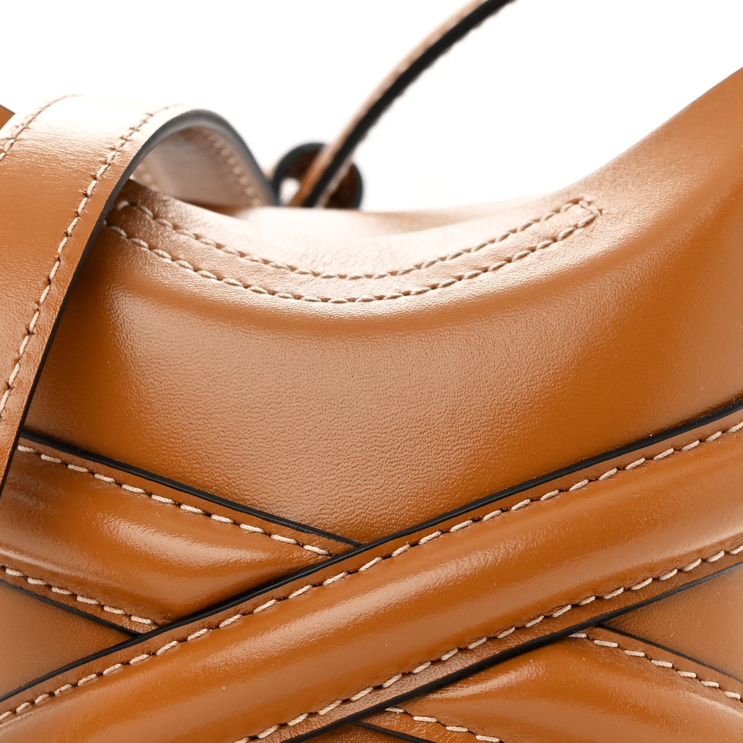 Calfskin Mini Curve Bucket Bag Tan