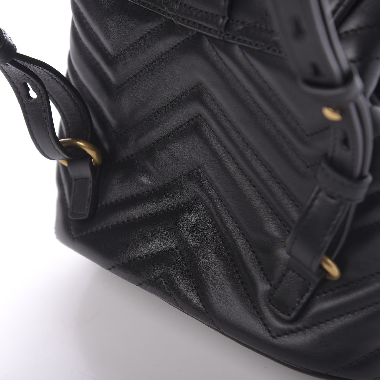 Gucci Calfskin Matelasse GG Marmont Flap Backpack Black 10 of 11