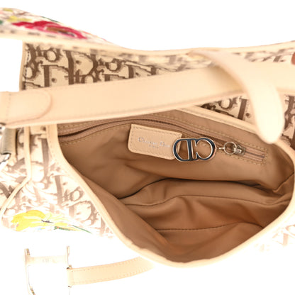 Christian Dior Monogram Vintage Flowers Saddle Bag Beige 5 of 12