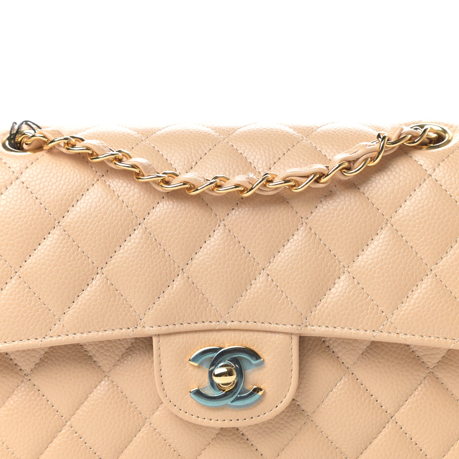 Chanel Caviar Quilted Small Double Flap Beige 9 of 10