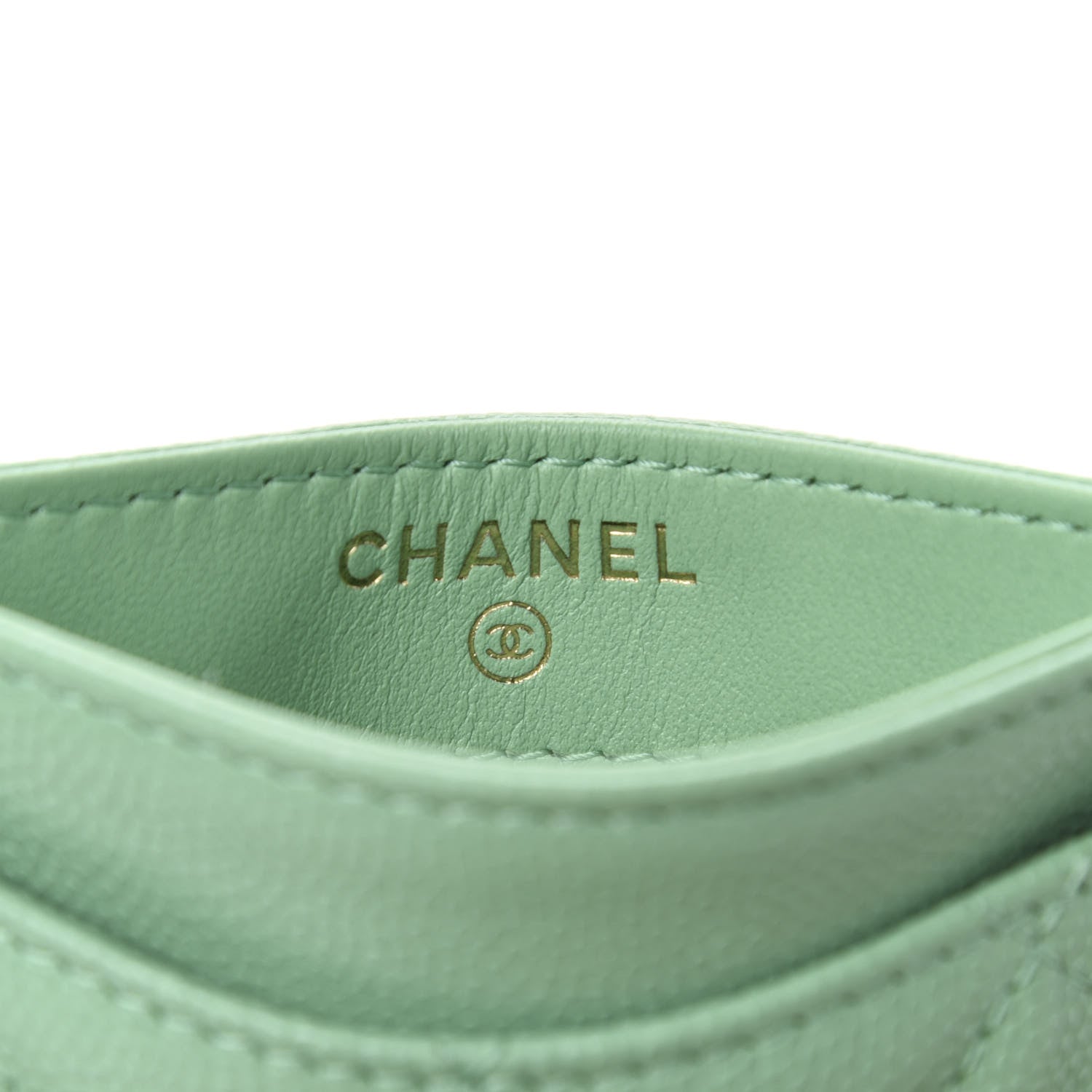 Chanel Caviar Quilted Card Holder Light Green 5 of 8
