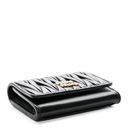 Miu Miu Nappa Matelasse Flap Card Holder Black 4 of 8