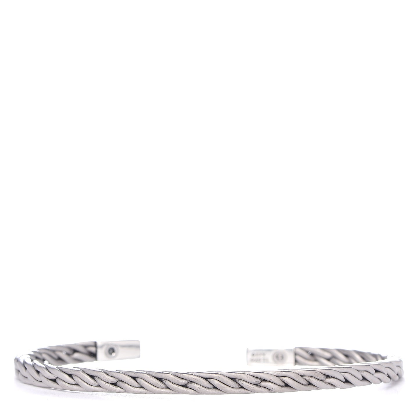 Sterling Silver Titanium 4mm Slim Chain Woven Cuff Bracelet