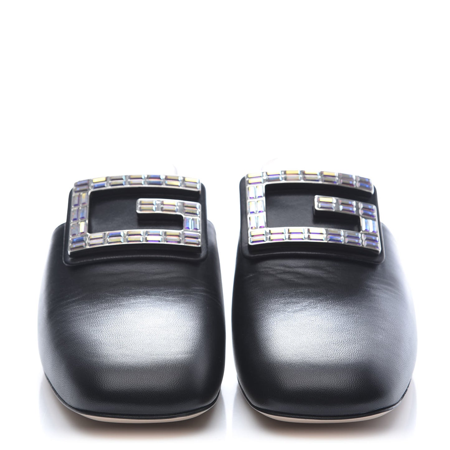 Malaga Kid Crystal Square G Madelyn Mules 41 Black
