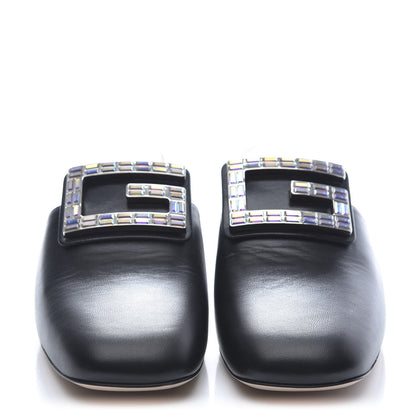Gucci Malaga Kid Crystal Square G Madelyn Mules 41 Black 3 of 10