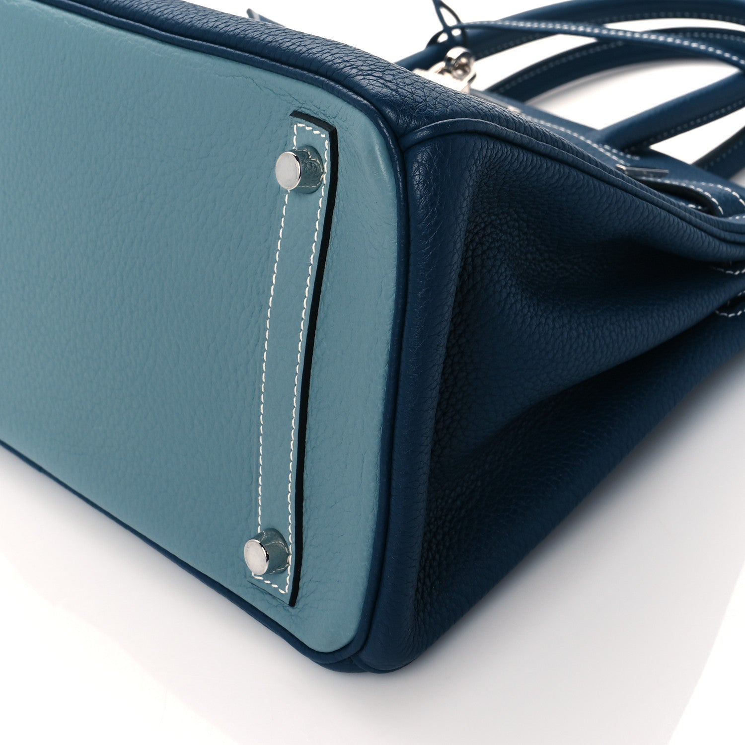 Hermes Togo Bi-Color Birkin 30 Bleu de Malte Ciel 10 of 12