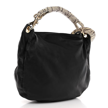 Jimmy Choo Nappa Snakeskin Trim Sky Hobo Black 3 of 9