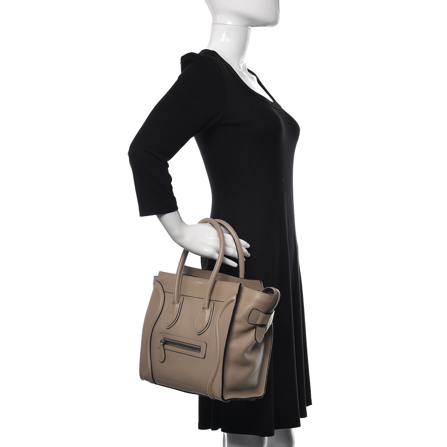 Drummed Calfskin Micro Luggage Dune