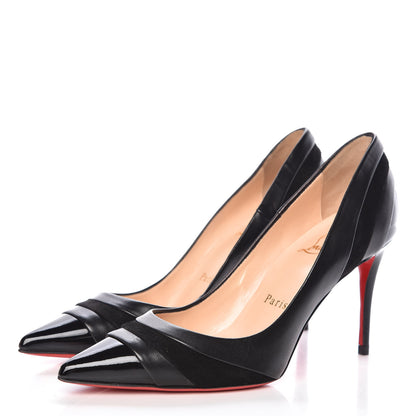 Christian Louboutin Nappa Patent Veau Velours Eklectica 85 Pumps 35 Black 3 of 8