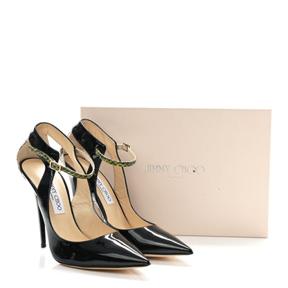 Jimmy Choo Patent Snakeskin Maiden Pumps 40 Black 9 of 9