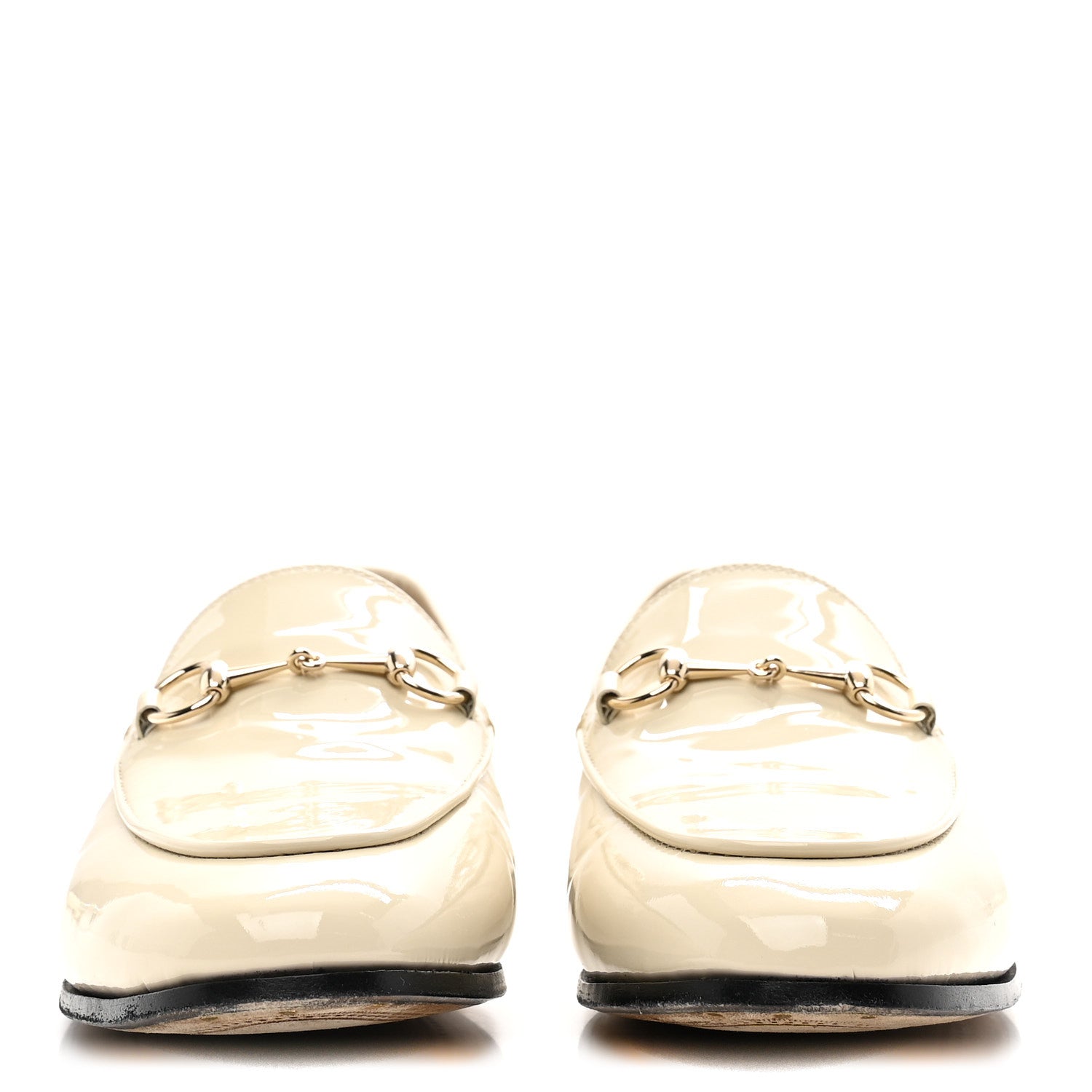 Gucci Vitello Vernice Soft Womens Jordaan Loafers 38 New Ivoire 3 of 10