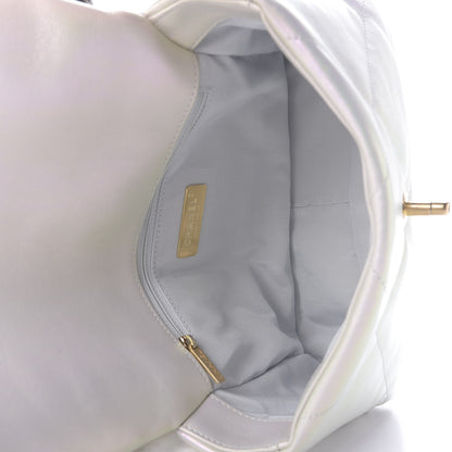Chanel Iridescent Calfskin Quilted Medium 19 Flap White 5 of 9