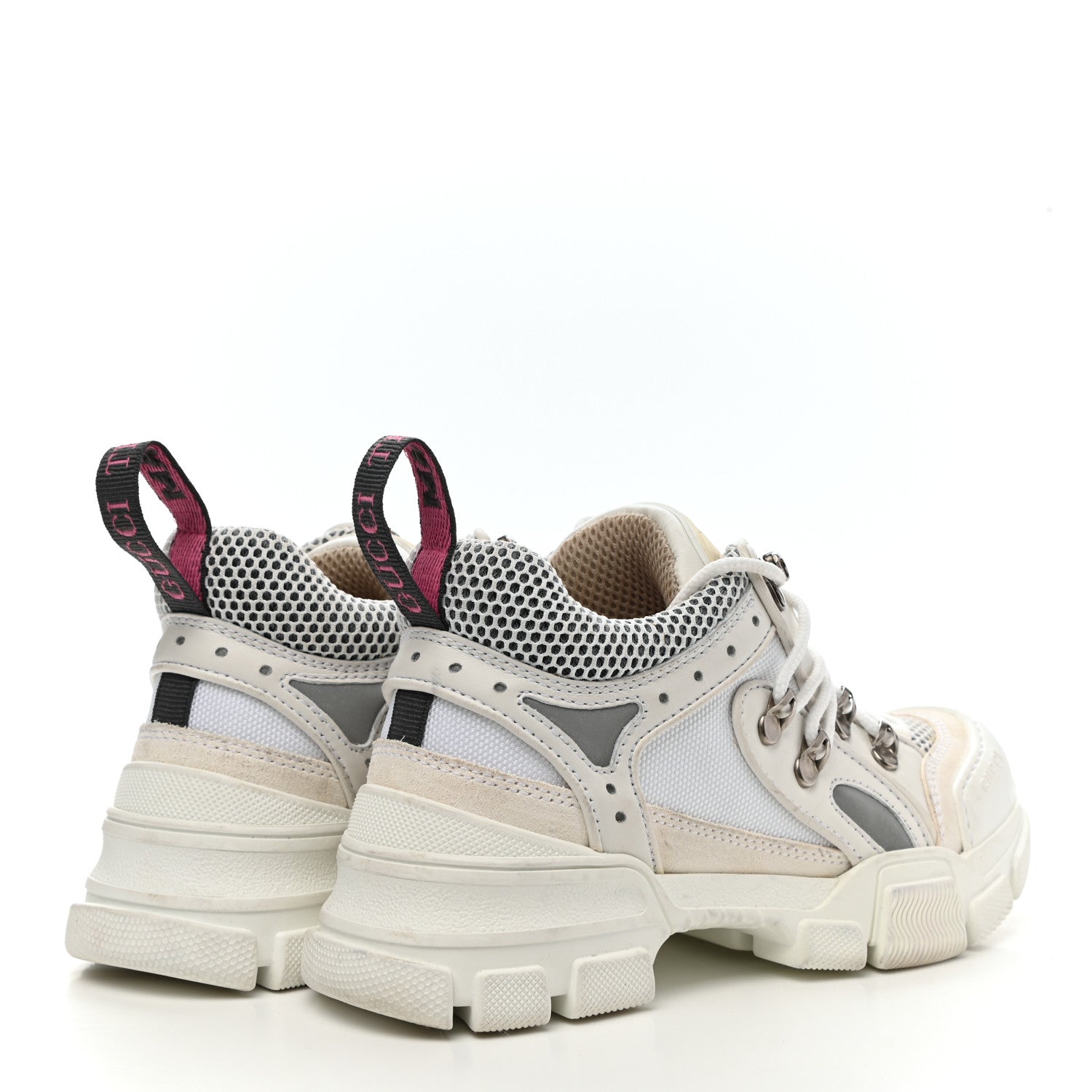 Gucci X SEGA Mesh Calfskin Suede Womens Flashtrek Sneakers 35 Great White 4 of 14