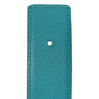 Hermes Epsom Swift 32mm Belt Strap 85 34 Bleu Paon Gold 7 of 8