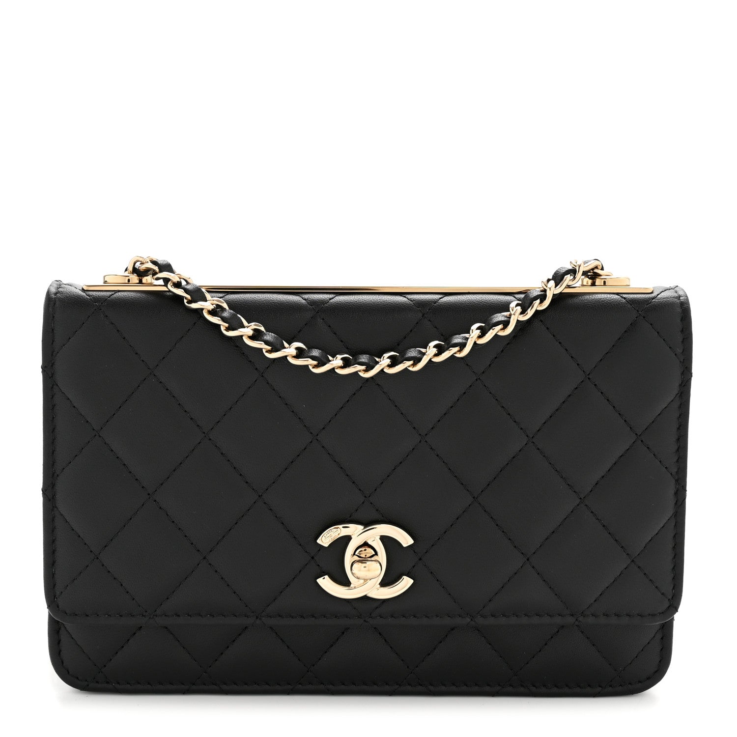 Chanel Lambskin Quilted Trendy CC Wallet On Chain WOC Black 1 of 13