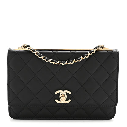 Chanel Lambskin Quilted Trendy CC Wallet On Chain WOC Black 1 of 13