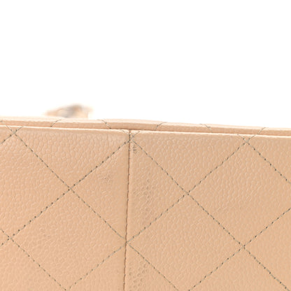 Chanel Caviar Quilted Jumbo Double Flap Light Beige 13 of 16