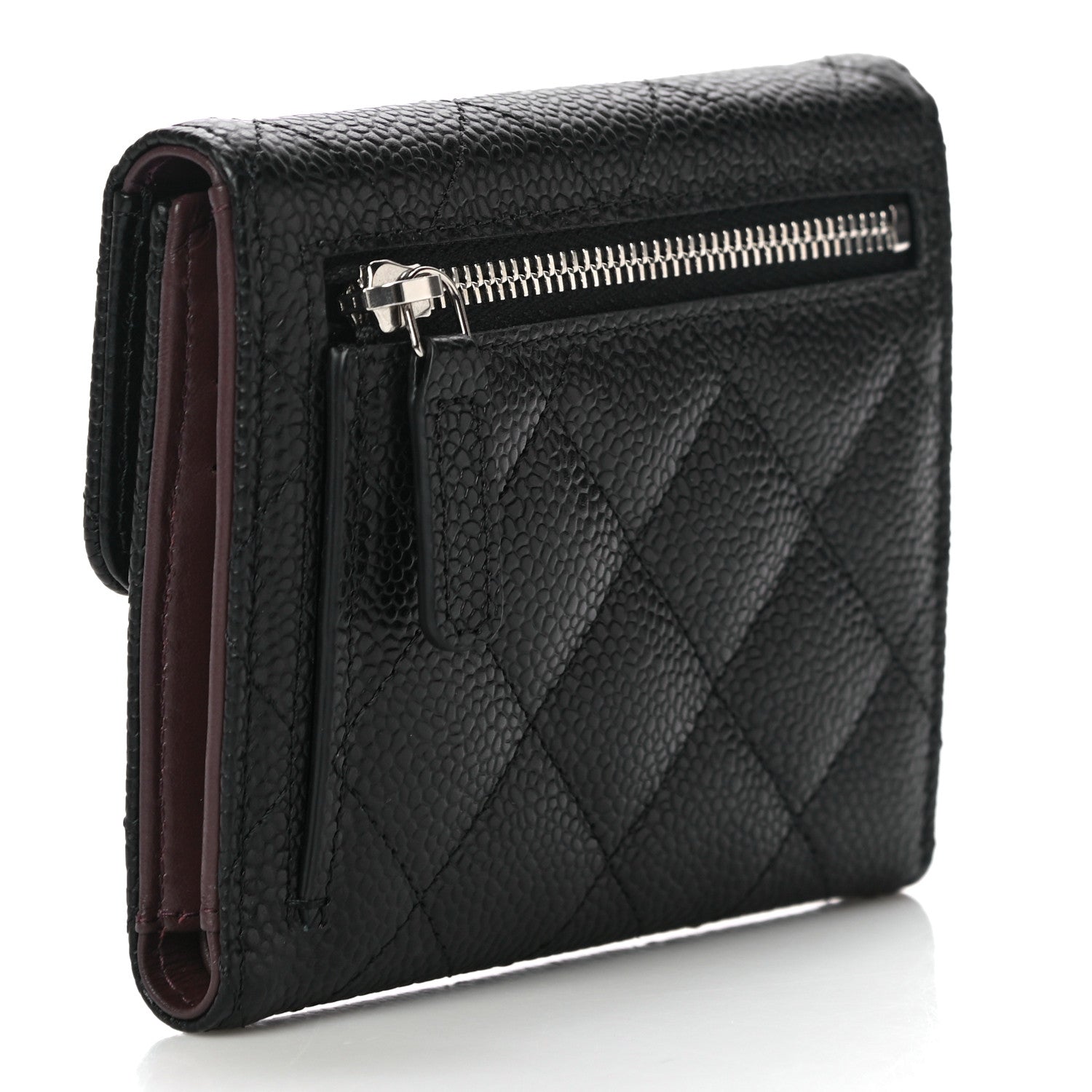 Chanel Caviar Quilted Compact Flap Wallet Black 3 of 12