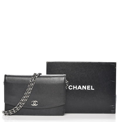 Chanel Caviar Sevruga Wallet On Chain WOC Black 9 of 9