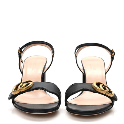 Gucci Lifford Calfskin GG Marmont Ankle Wrap 75mm Sandals 35 Black 2 of 8